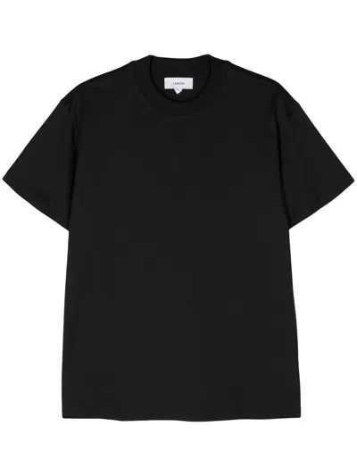 Lardini Crew-neck Cotton T-shirt In Black