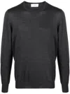 Lardini Crew-neck Wool Jumper In Gray