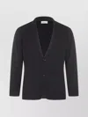 Lardini Black Single-breasted Jacket With Notched Revers And Floral Pin Detail On The Front In Wool Man In Blue