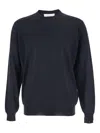 Lardini Crewneck Ribbed-hem Sweater In Blue