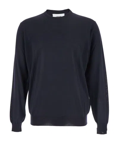 LARDINI CREWNECK RIBBED-HEM SWEATER