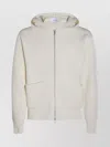 Lardini Crewneck Sweater With Front Pockets And Hood In White
