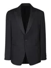 Lardini Velvet Blazer Jacket With Tailored Fit And Classic Notch Lapels In Black