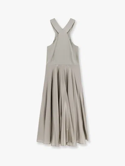 Lardini Cristian Silk Dress In Green