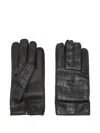Lardini Crocodile-embossed-leather Gloves In Black