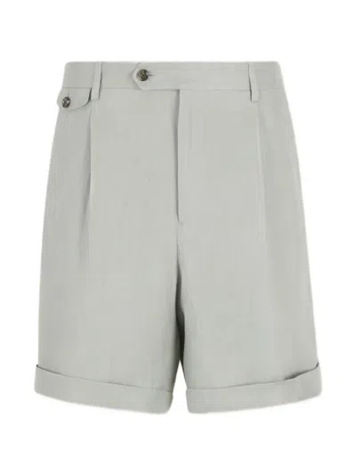Lardini Cuffed Turn-up Shorts In Gray