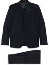 Lardini Tailored Black Suit With Concealed Fastenings In Black