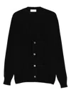 Lardini Deep V-neck Black Sweater With Button-down Front In Black