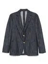 Lardini Denim Blazer In Blue