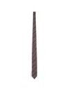 Lardini Diagonal-stripe Silk Tie In Brown