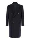Lardini Double-breasted Wool Coat In Blu