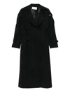 Lardini Double-breasted Belted Trench Coat In Black