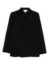 Lardini Double-breasted Black Tailored Jacket With Structured Lapel In Black