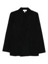 Lardini Double-breasted Black Tailored Jacket With Structured Lapel In Black