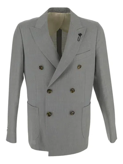 Lardini Double-breasted Blazer In Multicolor