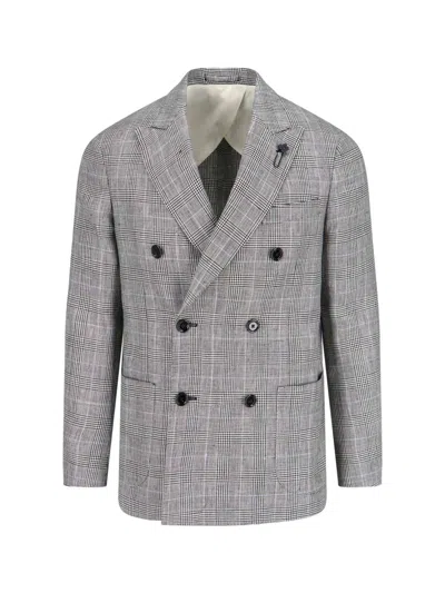 Lardini Double-breasted Blazer In Black  