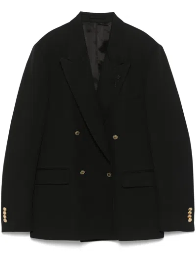 Lardini Double-breasted Blazer In Black