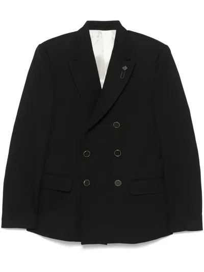 Lardini Double-breasted Blazer In Black