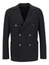 Lardini Double-breasted Blazer In Black