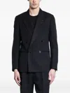 Lardini Double-breasted Blazer In Black