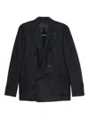 Lardini Double-breasted Blazer In Black