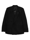 Lardini Double-breasted Blazer In Black