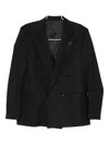 Lardini Double-breasted Blazer In Black