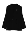 Lardini Double-breasted Blazer In Black