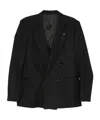 Lardini Double-breasted Blazer In Black