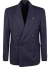 Lardini Double-breasted Blazer In Blue