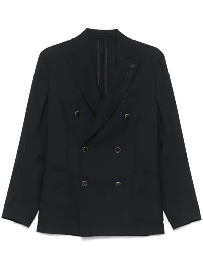 Lardini Double-breasted Blazer In Blue