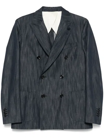 Lardini Double-breasted Blazer In Blue