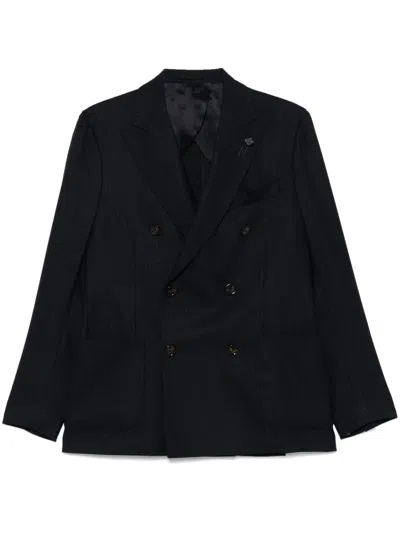 Lardini Double-breasted Blazer In Blue