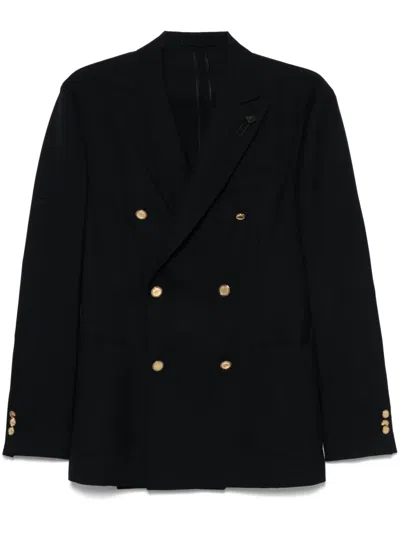 Lardini Double-breasted Blazer In Blue