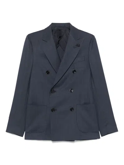 Lardini Double-breasted Blazer In Blue