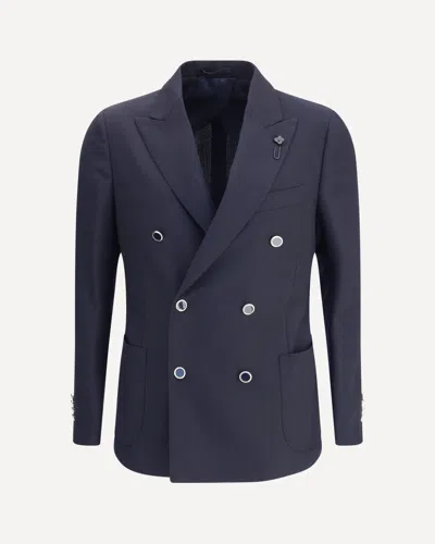 Lardini Double-breasted Blazer In Blue