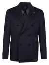 Lardini Double-breasted Suit Jacket In Blue