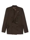 Lardini Double-breasted Blazer In Brown