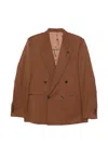 Lardini Double-breasted Blazer In Brown