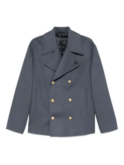 Lardini Double-breasted Blazer In Gray