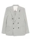 Lardini Double-breasted Blazer In Gray