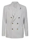 Lardini Double-breasted Blazer In Gray