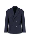 Lardini Tailored Jacket With Notch Lapel And Button Detailing In Blue
