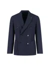 Lardini Tailored Jacket With Notch Lapel And Button Detailing In Blue