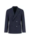 Lardini Tailored Jacket With Notch Lapel And Button Detailing In Blue