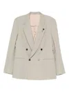 Lardini Double-breasted Blazer In Neutral