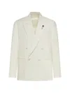 Lardini Double-breasted Blazer In Neutral