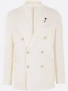 Lardini Double-breasted Blazer In Neutrals