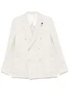 Lardini Double-breasted Blazer In Neutrals