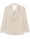 Lardini Double-breasted Blazer In Neutrals